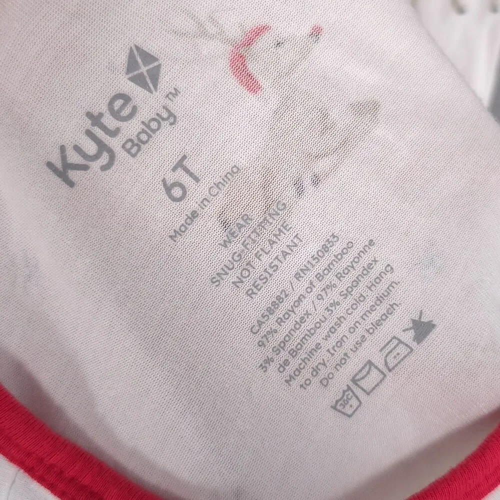 KYTE‎ BABY Pajama Set 6T Unisex Reindeer Print Kids Soft Sleepwear Bamboo Blend